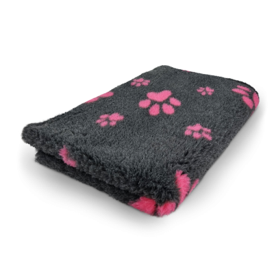 Vet Bed antracite con zampe rosa