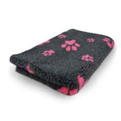 Vet Bed antracite con zampe rosa