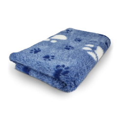 Vet Bed indaco con zampe grandi bianche e zampette blu