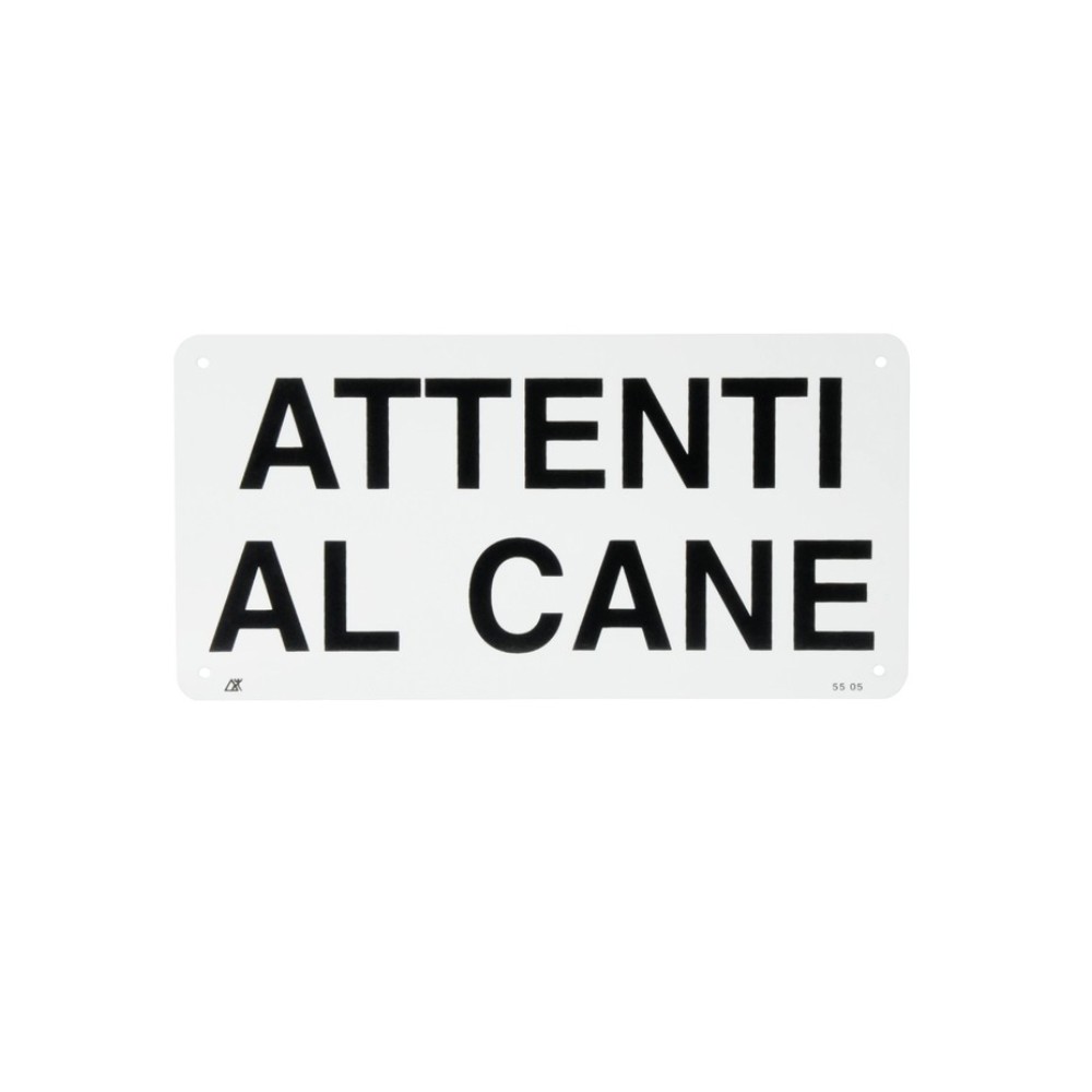 CARTELLO IN PLASTICA ATTENTI AL CANE