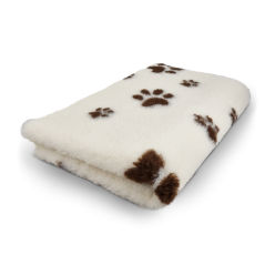 Vet Bed crema con zampe marroni piccole e grandi