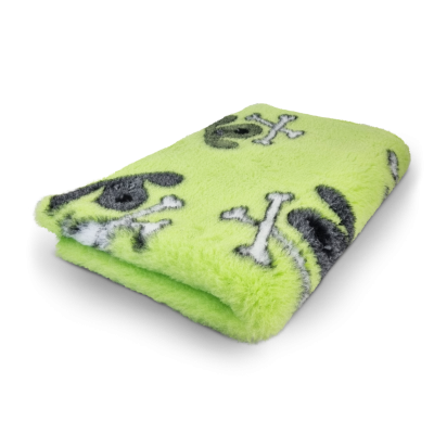 Vet Bed Lime Green con cagnolini teschietti