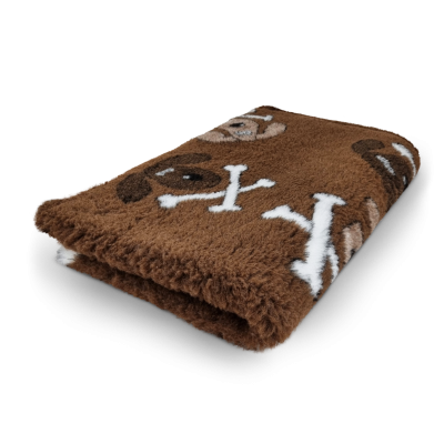 Vet Bed marrone con cagnolini teschietti