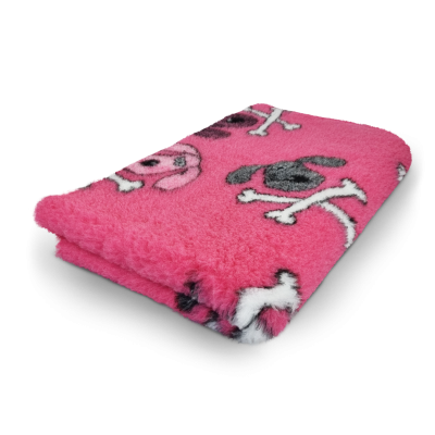 Vet Bed fucsia con cagnolini teschietti