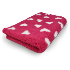 Vet Bed fuxia con cuoricini bianchi