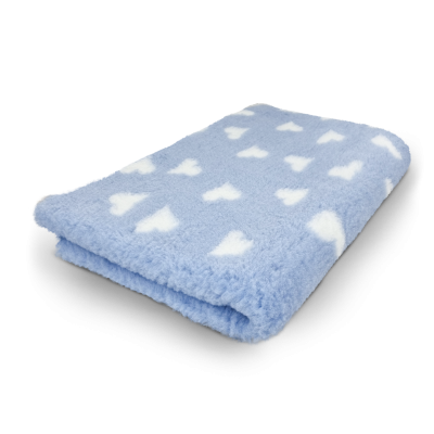 Vet Bed azzurro con cuori bianchi