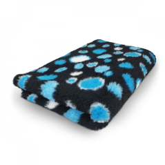 Vet Bed Antracite con cerchi azzurri e bianchi