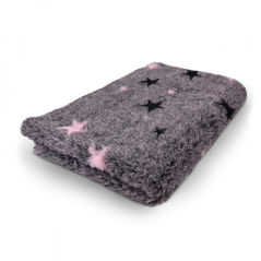 Vet Bed rosa antico con stelle rosa e nere