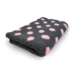 Vet Bed Antracite con pois rosa