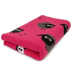 Vet Bed Verde "Farm Animals" con pecore con base fucsia