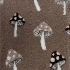 Vet Bed Marrone con simpatici funghetti