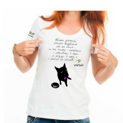 T-shirt #caniaddestraumani - A me basta... Maglietta sallystyle gadget cani