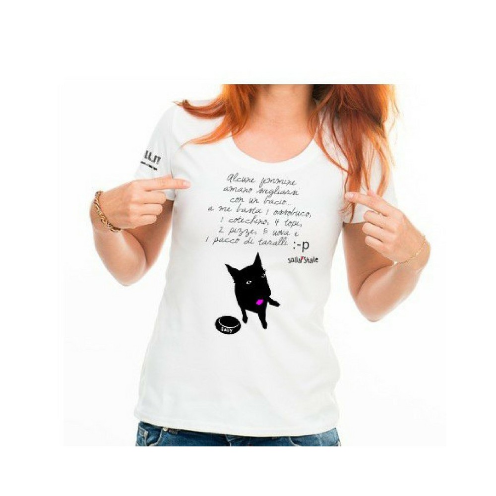 T-shirt #caniaddestraumani - A me basta... Maglietta sallystyle gadget cani