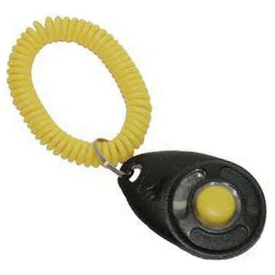 Clicker con braccialetto elastico per cani