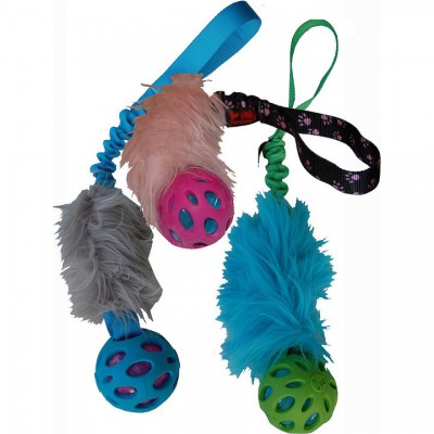 Tug pelo maniglia elastica con pallina crackle per cani