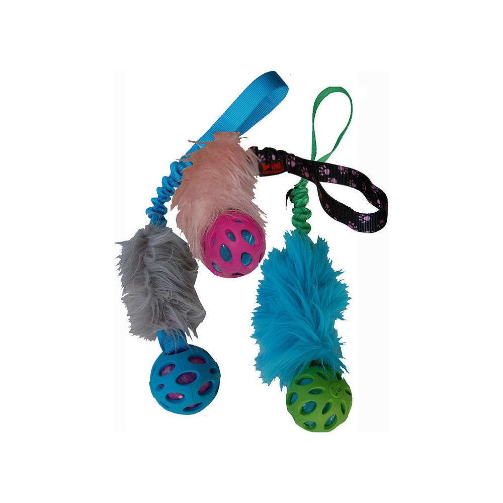 Tug pelo maniglia elastica con pallina crackle per cani