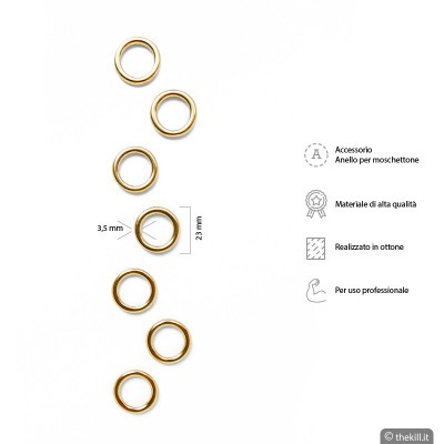 Anello ottone per guinzaglio. 23 mm per cani