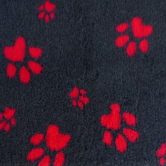 Vet Bed tappeto antiscivolo Antracite con Zampe Rosse