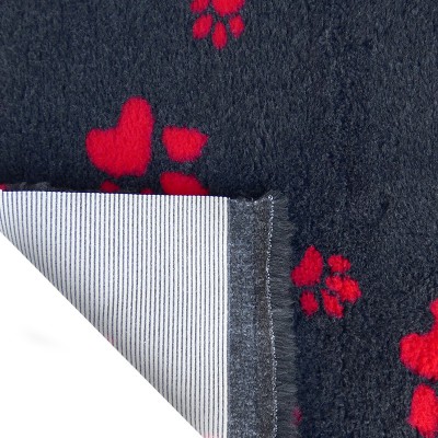 Vet Bed tappeto antiscivolo Antracite con Zampe Rosse