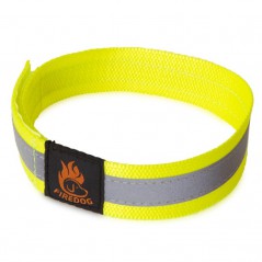 Collare Firedog riflettente con velcro giallo neon per cani