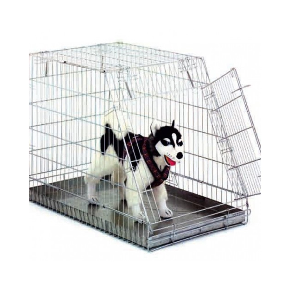 Piccolo il nero da 24 pollici Ellie-Bo Crate Deluxe inclinato cucciolo gabbia pieghevole cane con non-Chew metallo vassoio in pile e Slant anteriore per auto 